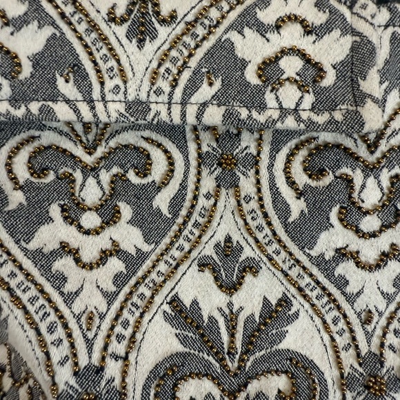 Chico’s NWT Jacquard Brocade Blazer Jacket Black White Gold Pattern Size 1 (M) - Picture 5 of 7